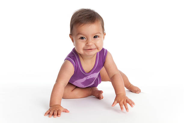 istock Baby girl crawling towards the camera 155236155