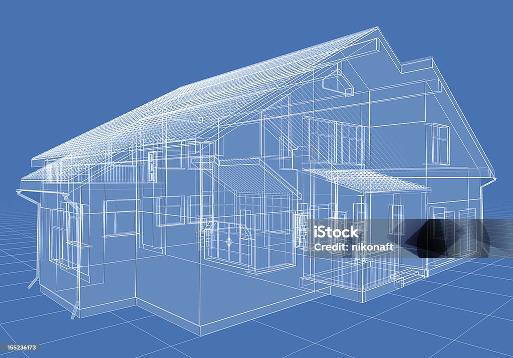 Casa. - Foto de stock de Modelo Wire Frame royalty-free