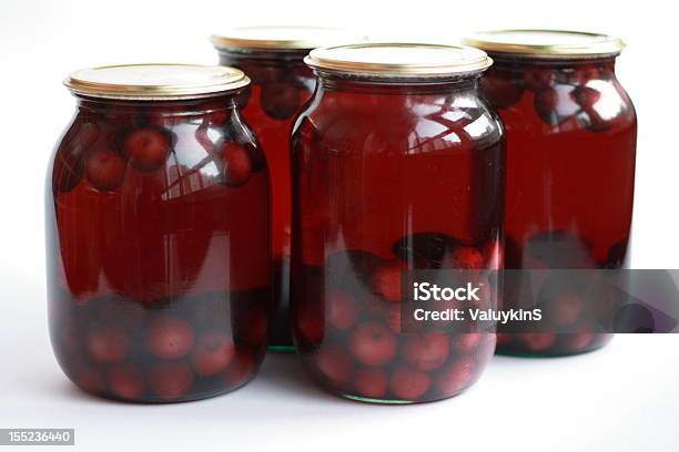Cans Of Preserves Stock Photo - Download Image Now - Berry Fruit, Compote, Cut Out