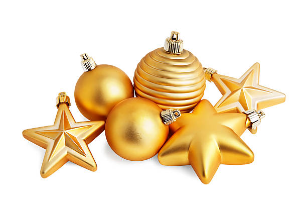 istock Gold star and christmas ball 155236504