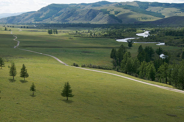 Jalman Meadows in Mongolia stock photo