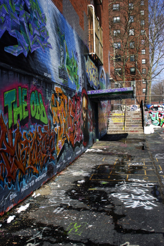 A Graffiti wall in Harlem New York City.