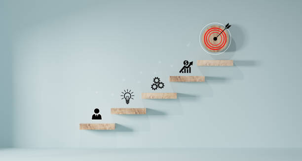 istock woods block step on table with icon Action plan, Goal and target, success and business target concept, project management, company strategy 1552376713