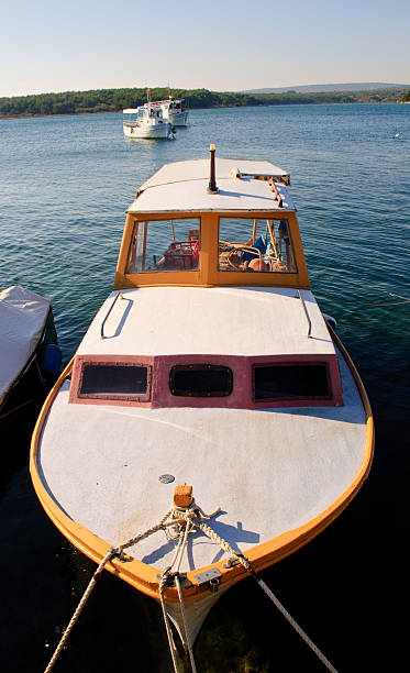 Wooden fishboat stock photo