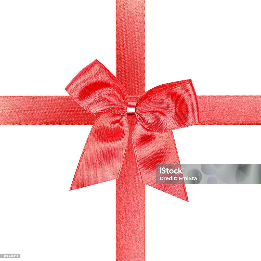 Big red gift bow Big red gift bow perfectly isolated on white background Birthday Stock Photo