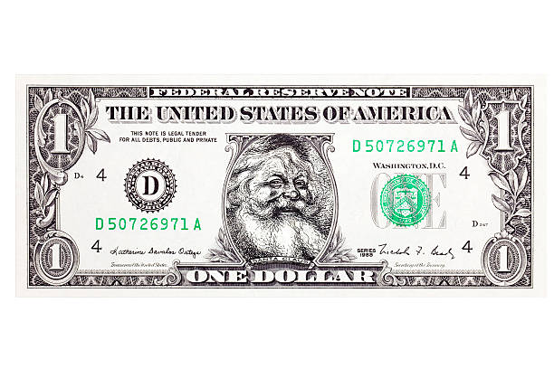 istock Santa Claus Dollar with clipping path 155238895