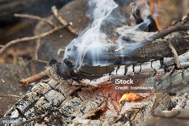 Photo libre de droit de Feu Et Fumée Macrophotographie banque d'images et plus d'images libres de droit de Bois de chauffage - Bois de chauffage, Braise, Brûler