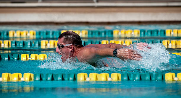 Man in Swim Competition stock photo