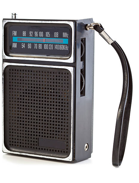 istock Vintage Black Transistor Radio Isolated on White Background 155239240