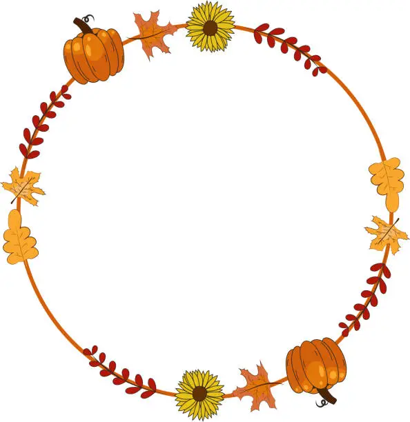 Vector illustration of Autumn Pumpkin Food for Happy Thanksgiving Decorative Illustration Element