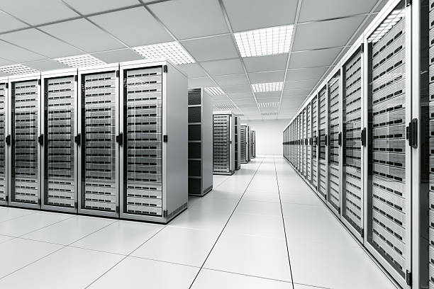 server zimmer - network server rack computer black stock-fotos und bilder
