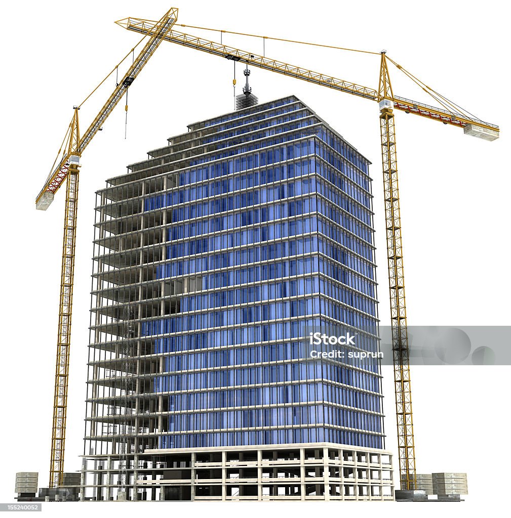 超高層ビルの建設 - 建設のロイヤリティフリーストックフォト