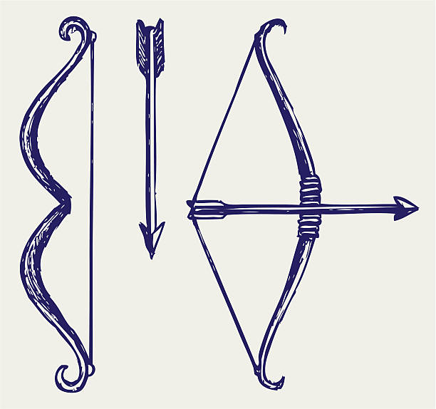 Bow and arrow vector art illustration