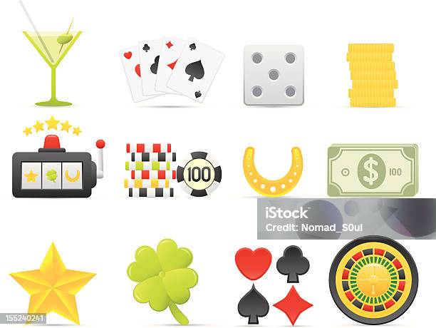 Glücksspielsymbole Stock Vektor Art und mehr Bilder von Dollarsymbol - Dollarsymbol, Erfolg, Geldmünze