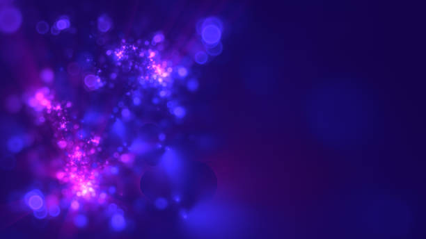 istock Bokeh effect in neon colors with copy space. Abstract fractal art background. 1552402806