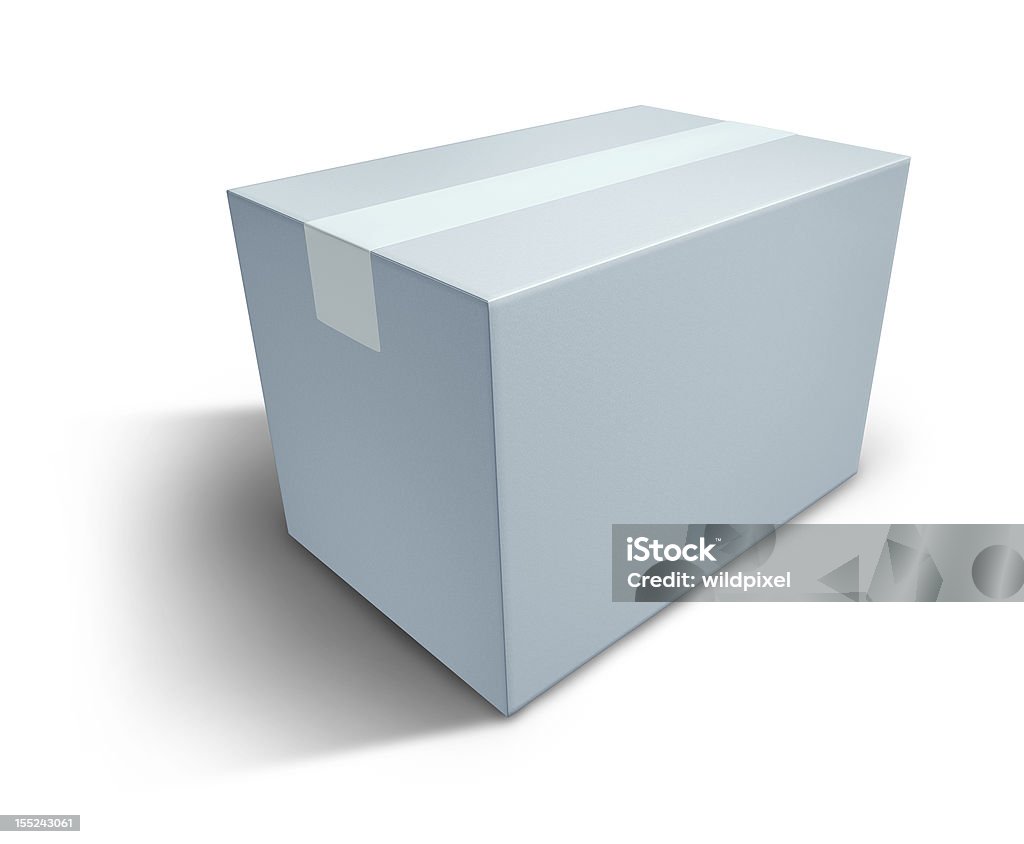 White blank box White box with blank  packaging representing the concept of delivering a package that is sealed. Box - Container Stock Photo