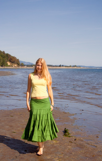 Young Woman on the Beach - Saanichton, Vancouver Island, British Columbia, Canada  