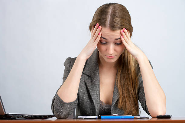 istock Tired female employee 155243816