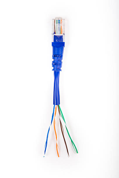 spina di connessione in rete - network connection plug rj45 cable bandwidth foto e immagini stock