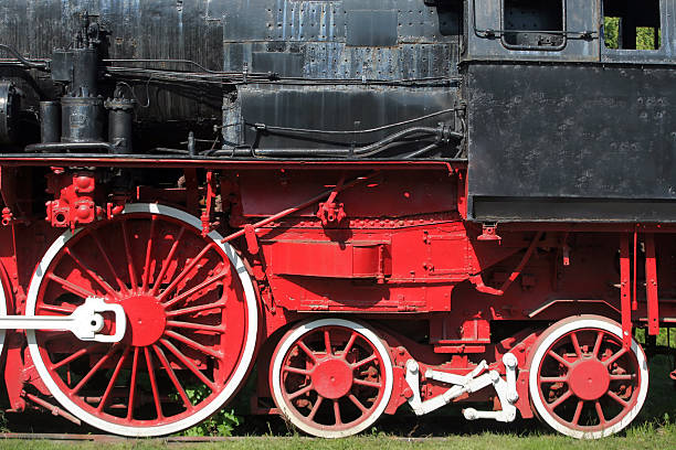 istock Steam locomotive wheels 155244041