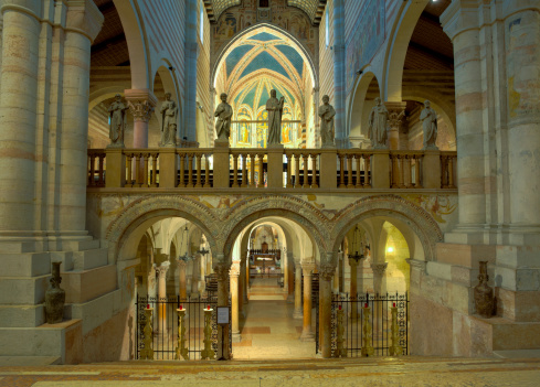 The inner court of Villa La Petraia, one of the Medici villas in Castello, Florence, Tuscany. It has a distinctive 19th-century belvedere on the upper east terrace with the view of Florence. It is a declared Unesco World Heritage site.