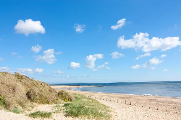 Caister on sea beach and sand dunes stock photo