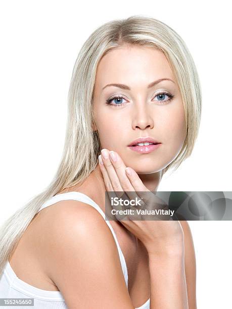 Sexy Woman Touching Her Health Face Stock Photo - Download Image Now - 20-29 Years, Adult, Adults Only