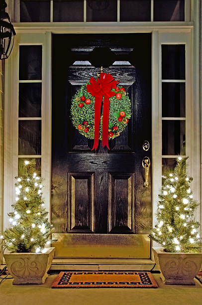 Porche décoré pour Noël - Photo