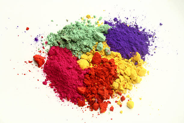 istock Five unmixed color pigments in powder form 155246034