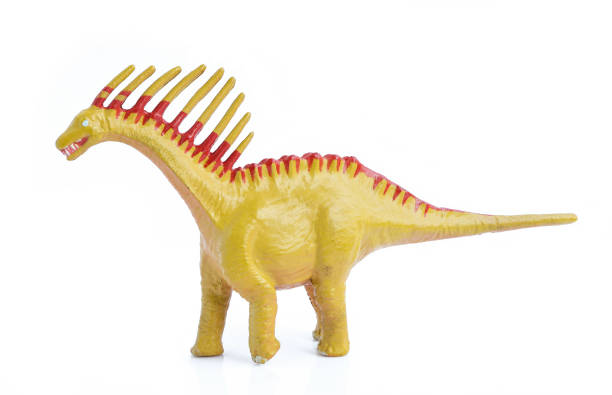 istock Plastic dinosaur toy on white background. Dinosaur figure plastic toy for young kid, monster model, Rubber dinosaur toy 1552471655