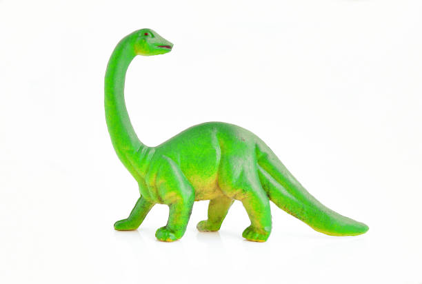 istock Plastic dinosaur toy on white background. Dinosaur figure plastic toy for young kid, monster model, Rubber dinosaur toy 1552471658