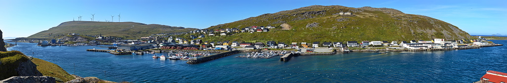 Panoramic view of Havoysund, Troms og Finnmark county, Norway, Europe
