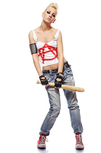 istock Punk girl with a bat 155247649