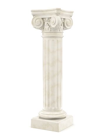 marble column isolated on white.