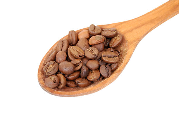 istock Coffee beans in wooden spoon 155250262