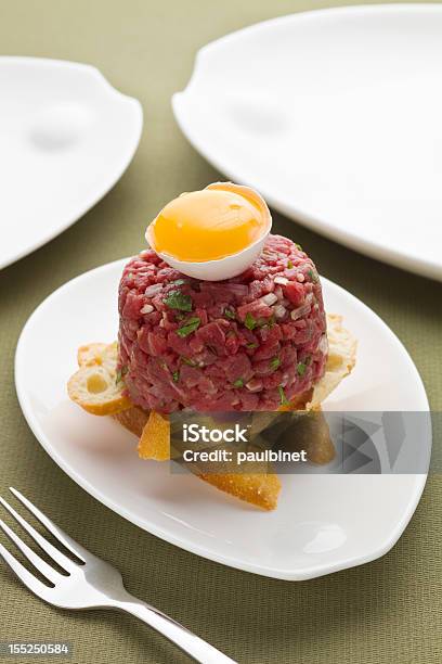 Tartar Beef Stock Photo - Download Image Now - Appetizer, Beef, Bread