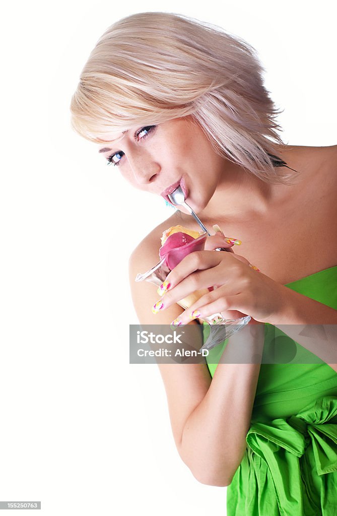 여자대표, 아이스크림 - 로열티 프리 금발 머리 스톡 사진
