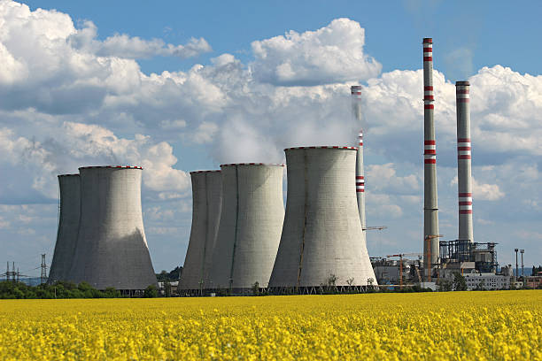 istock coolin tower and chimney of coal power plant 155252330