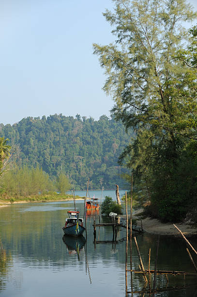istock Thai Fishing boat on the lake 155252454