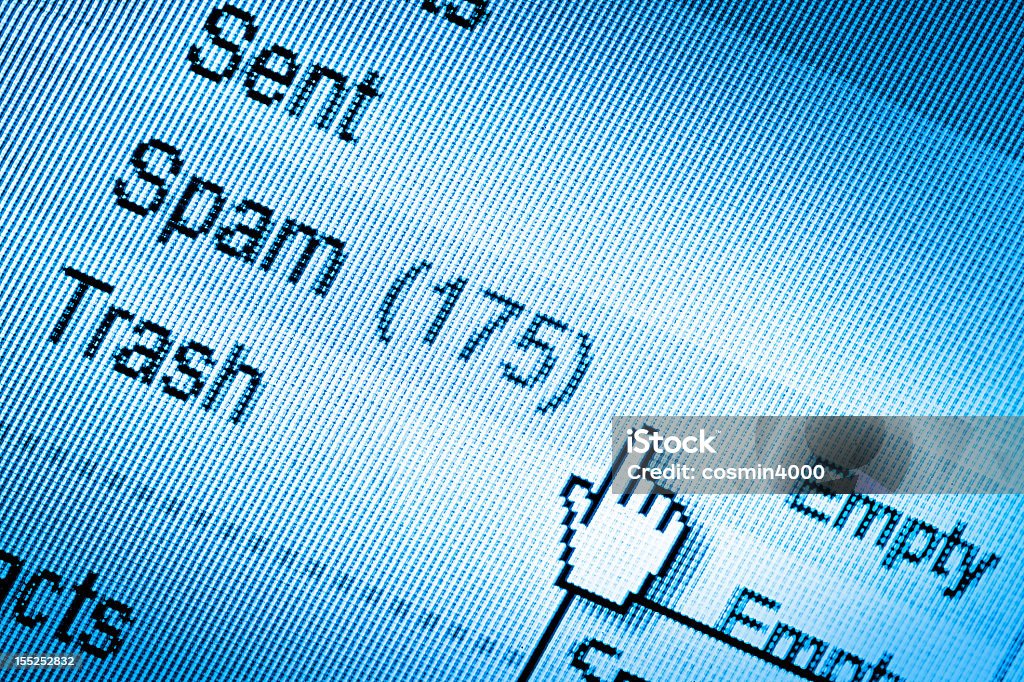 Too many spam messages in email spam Hyperlink Stock Photo
