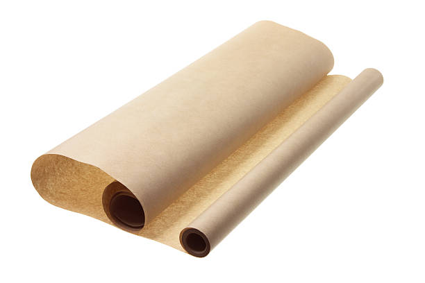 brown papier d'emballage - rolled up paper wrapping paper color image photos et images de collection