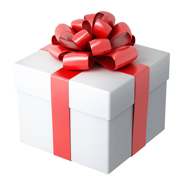 istock white gift with the red ribbon 155253857