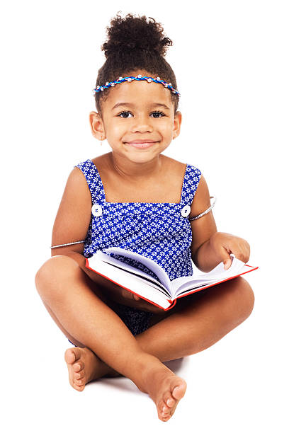 istock Lovely little girl with notebook 155256429