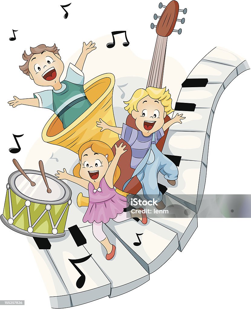 Musica Per Bambini - Immagini vettoriali stock e altre immagini di Tasto di  pianoforte - Tasto di pianoforte Bambine femmine Bambini maschi - iStock