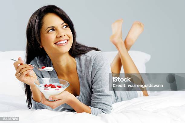 Healthy Breakfast Woman Stock Photo - Download Image Now - Adult, Adults Only, Beautiful People