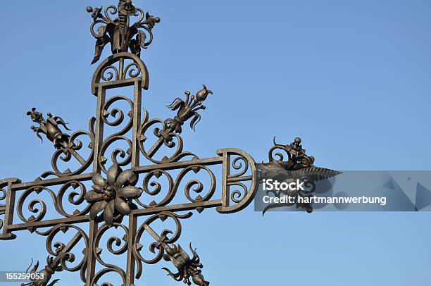Iron Cross With Blue Sky Stock Photo - Download Image Now - Art And Craft, Blue, Church