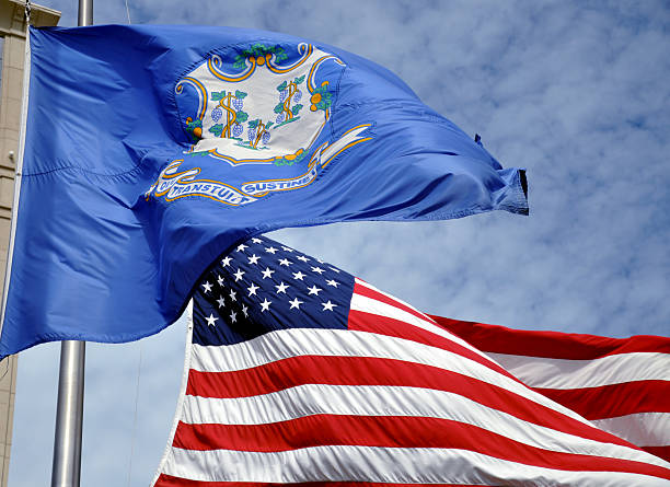 istock Connecticut and American Flag 155260865