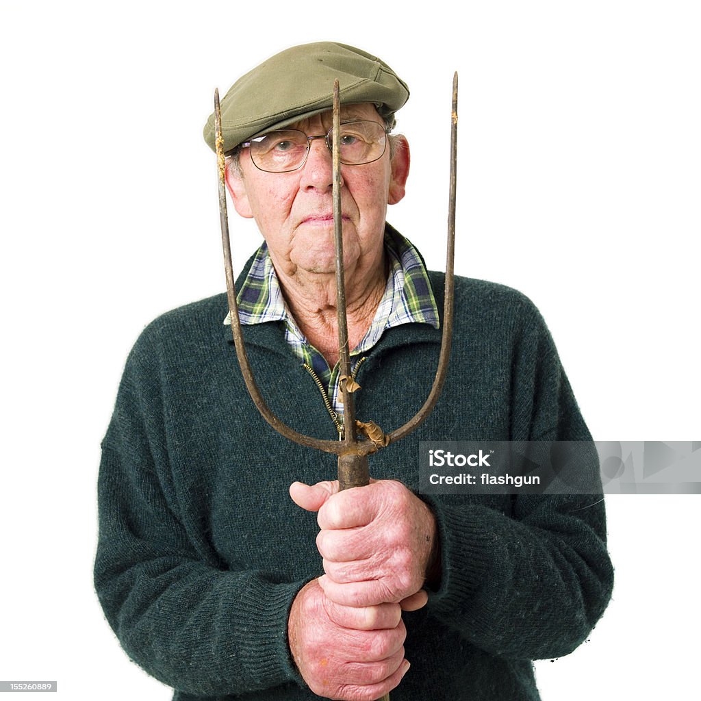 Senior homme avec terrain fork - Photo de Adulte libre de droits