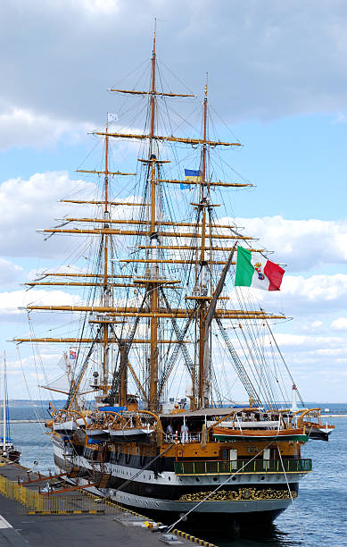 istock Sailing ship in the port 155261825