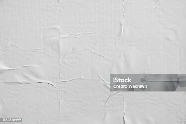 White Wheat Paste Poster Style Texture Background Stock Photo - Download Image Now - Textured, Textured Effect, Paper